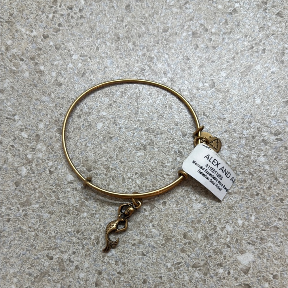 Alex and Ani Gold Mermaid Charm Bangle